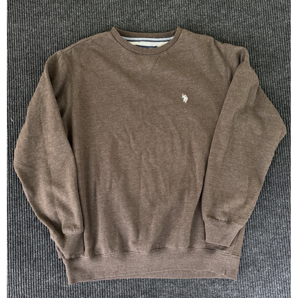 US Polo Assn Luxury Feel Crewneck Sweatshirt Size XL Brown